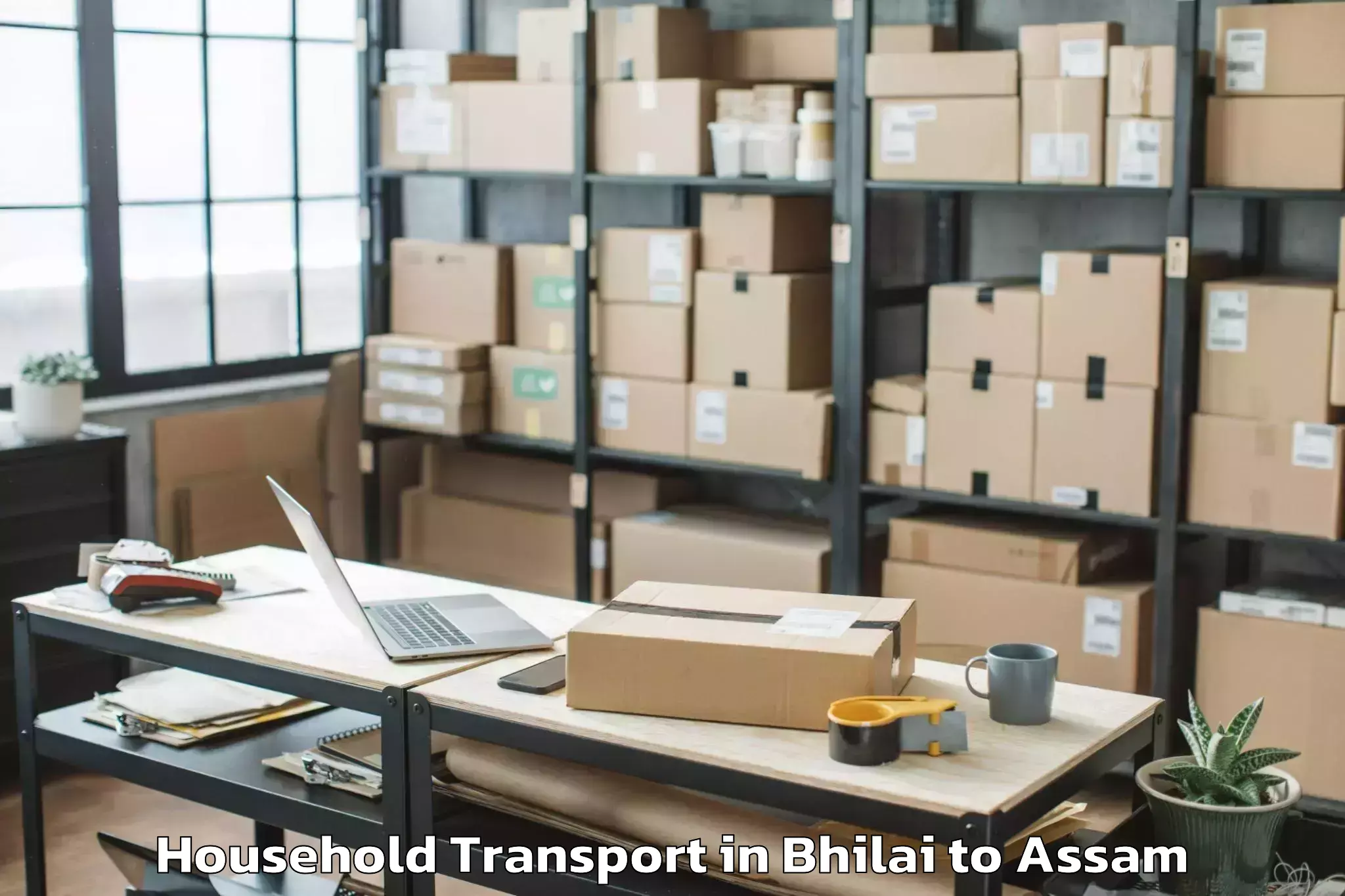 Reliable Bhilai to Bajali Pt Household Transport